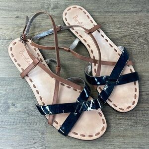 Boden Women’s Black Brown Strappy Sandals, size US 10, EU 41